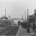 22-074 Station and Signal Box South Wigston circa 1905  Train to Leicester just arriving..