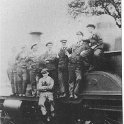 22-151 Wigston Railwaymen circa 1931on a Midland Compound 4-4-0at the rear of the South Wigston sheds