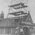 22-455a The unsafe tower on Wigston railway station being taken down circa 1966, Station Road Wigston Magna