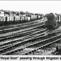 34-738 The Royal Scot passing through Wigston with the sidings in the background