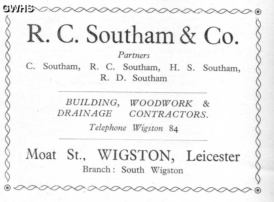 20-045 R C Southam & Co Building Contractors Moat Street Wigston Advert