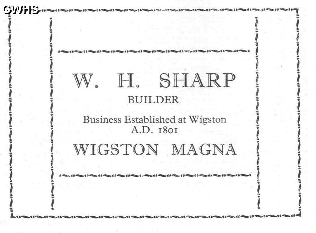 20-051 W H Sharp Wigston Advert