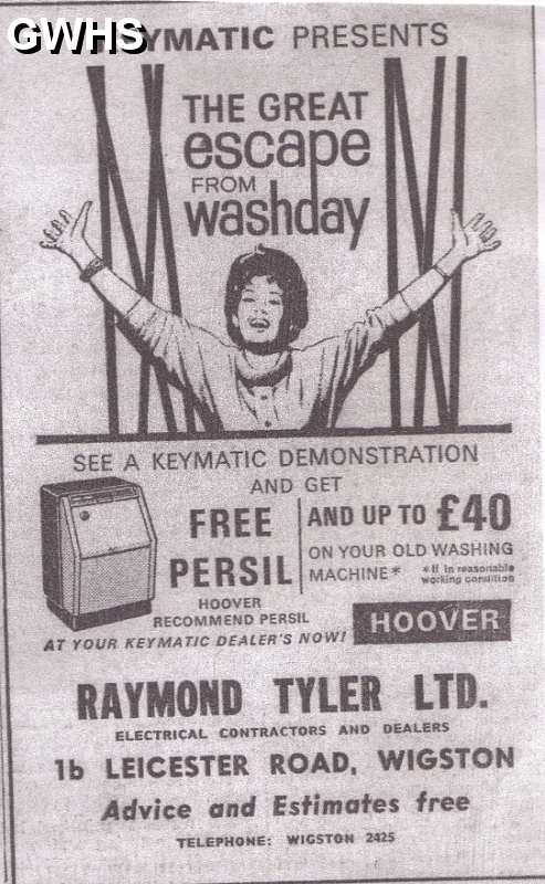 20-061 Raymond Taylor - Electrical Contractor - 16 Leicester Road Wigston  Advert 1964