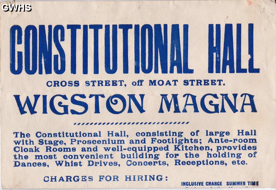 23-875 Constitution Hall Wigston Magna Poster Pt 1
