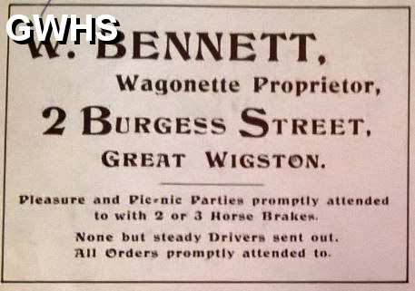 33-023 Advert W Bennett 2 Burgess Street Great Wigston