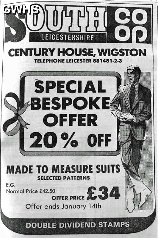 33-131 Co-operative Advert Bell Street Wigston Magna 1978