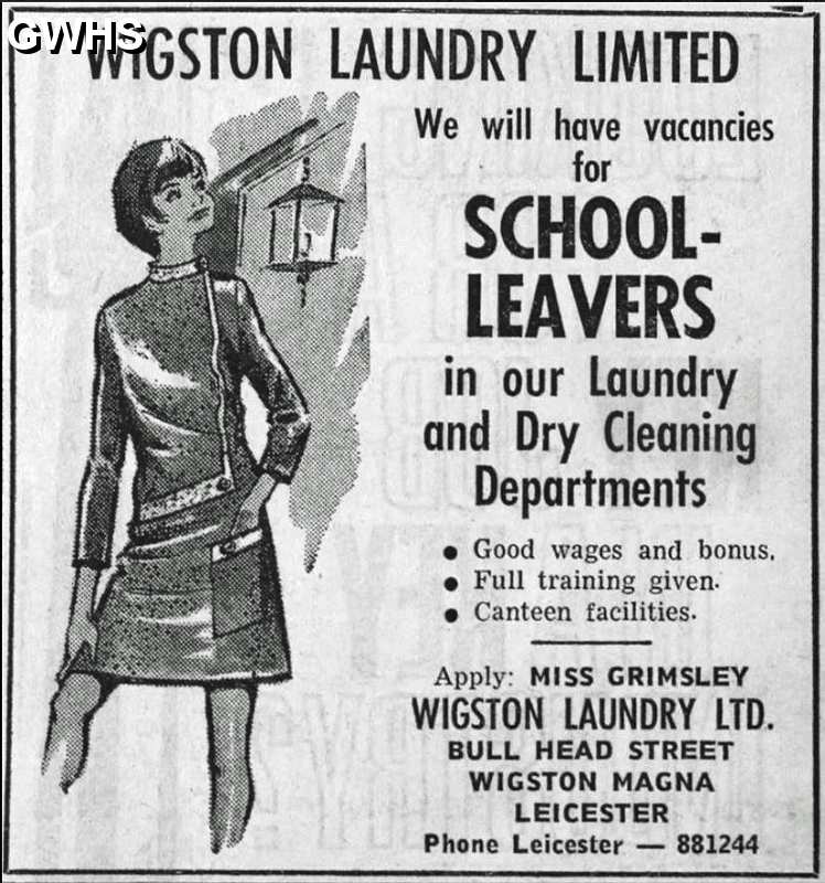 33-581 Wigston Laundry advert 1968