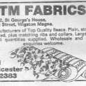 20-040 BTM Fabrics Moat Street Wigston Magna 1989 Advert