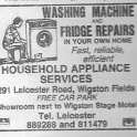 20-042 Household Appliance Services Leicester Road Wigston Fields 1989 Advert