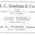 20-045 R C Southam & Co Building Contractors Moat Street Wigston Advert