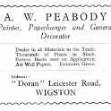 20-050 A W Peabody Painter Doran Leicester Road Wigston Advert