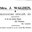 29-657 Advert for J Walden Old Wigston