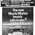 32-495 Fishers Garage Advert Spa Lane Wigston Magna c 1973