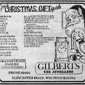 34-710 Advert for Gilberts The Jewellers Leicester Road Wigston Magna