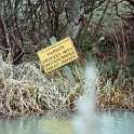 39-525 Warning Sign approaching Tythorn Bridge on the Grand Union Canal Wigston Magna