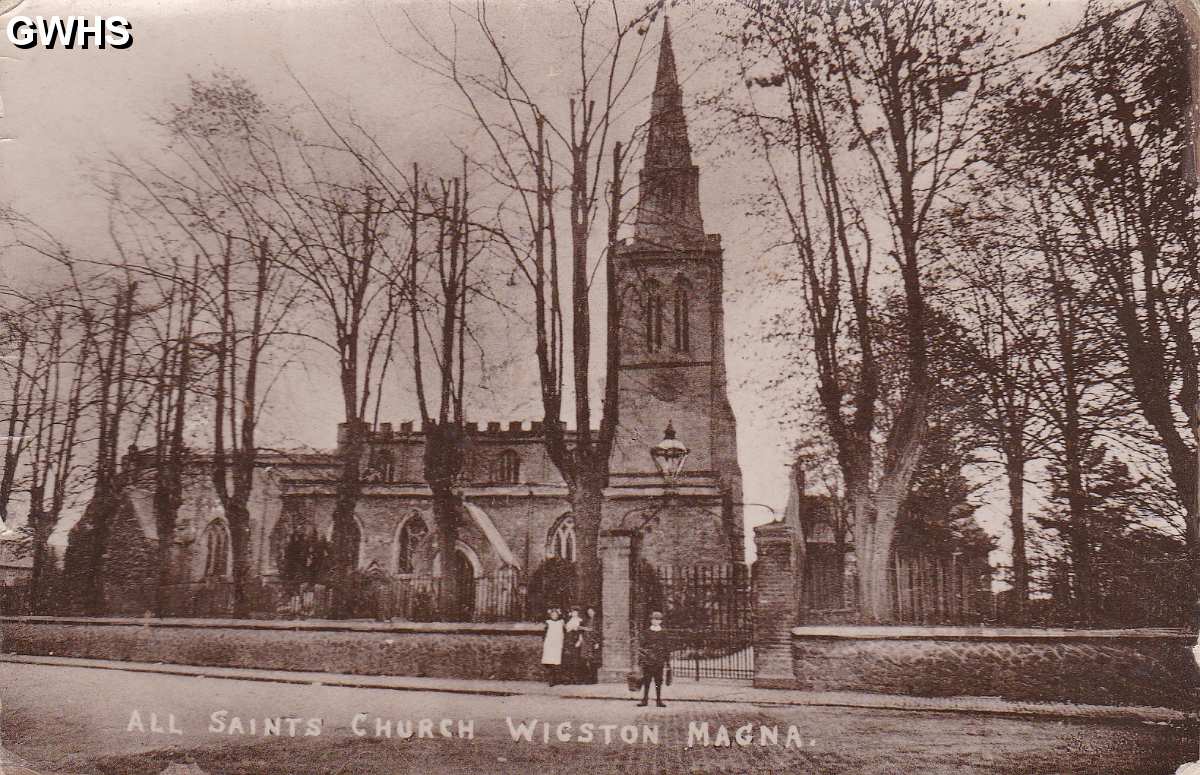 30-222 All Saints Church Wigston Magna circa 1910