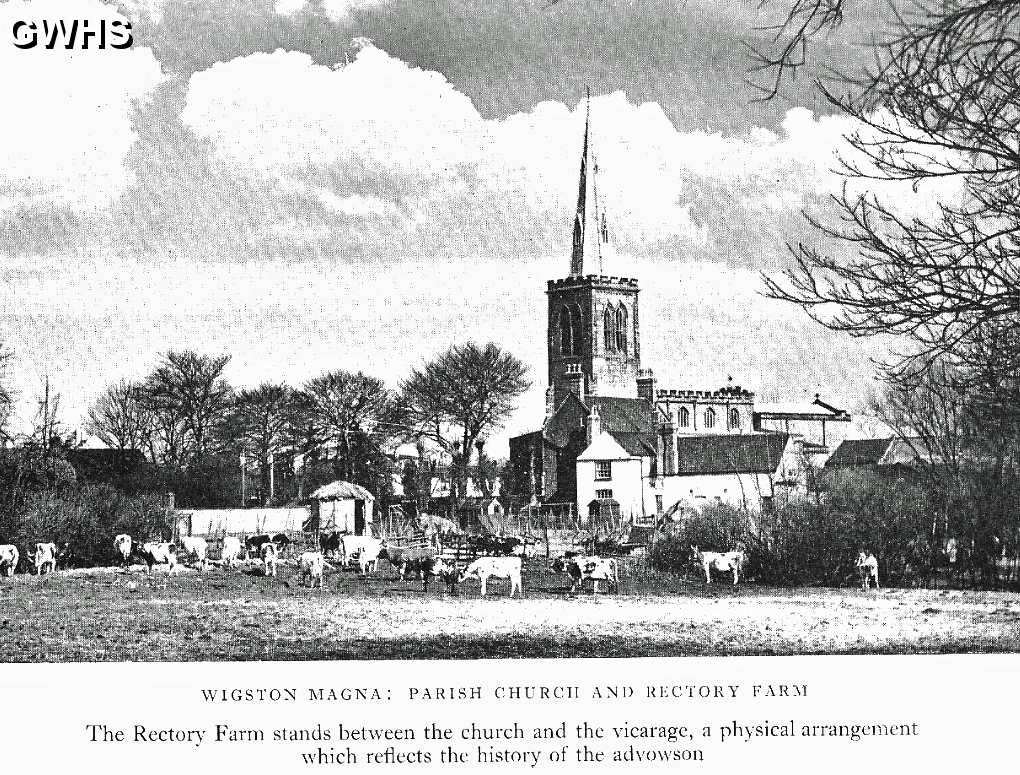 30-989 All Saints Church and Rectory Farm Wigston Magna - Front piece of Midland Peasant 1957