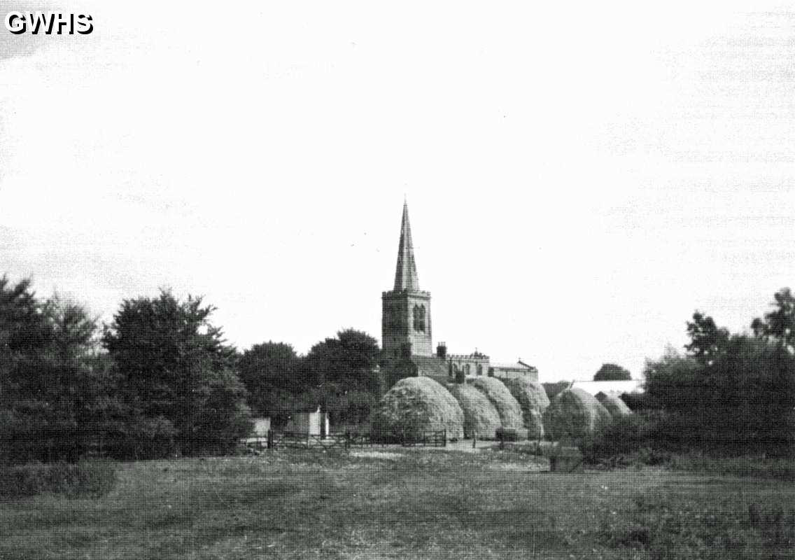 33-600 All Saints Church taken from the fields of Rectory Farm Wigston Magna c 1950