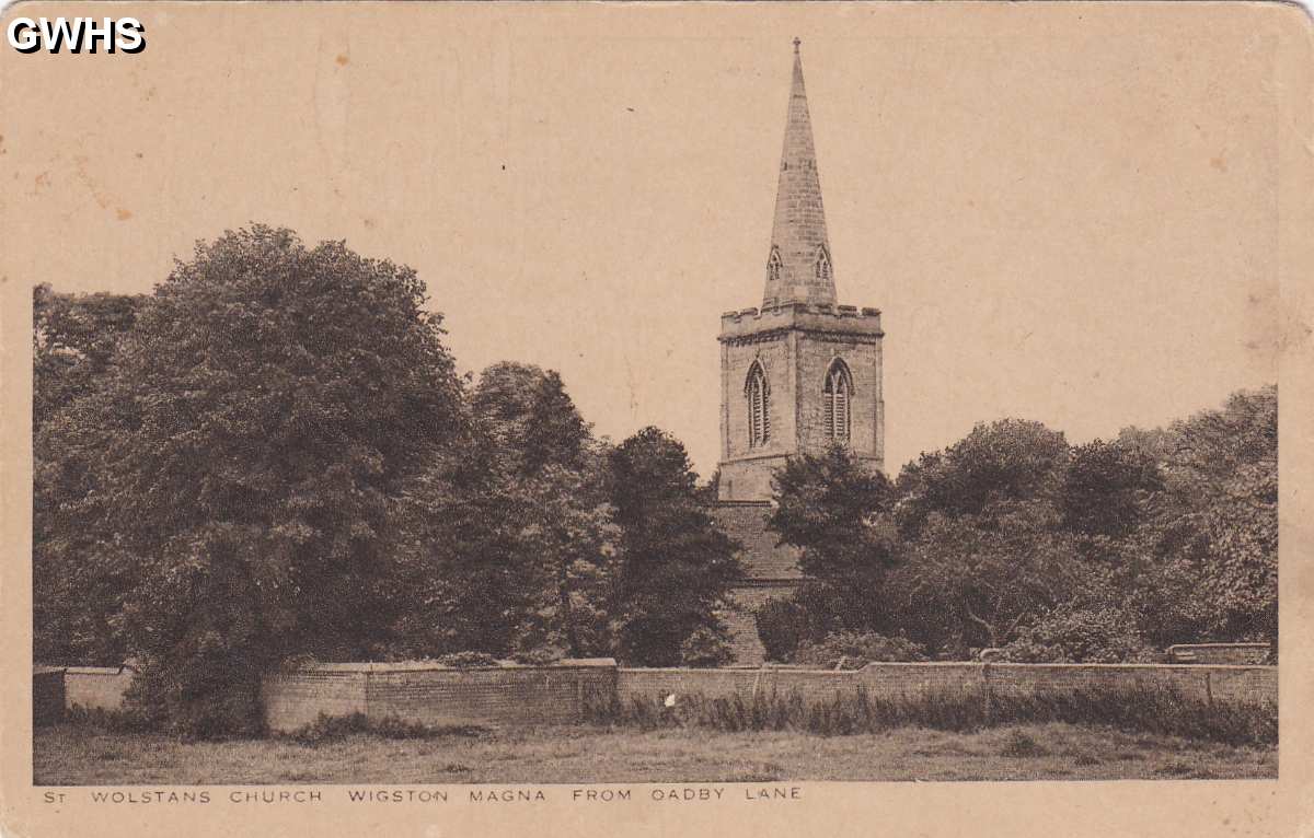 8-256 St Wolstans Church Wigston Magna (taken from Oadby Lane 1900's)