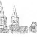 12-001 Wigston Churches drawn by Linda Forryan