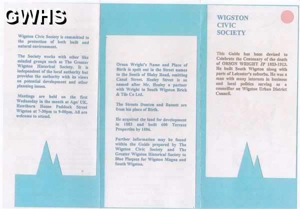 26-262 Wigston Civic Society - Orson Wright's South Wigston Trail side 1