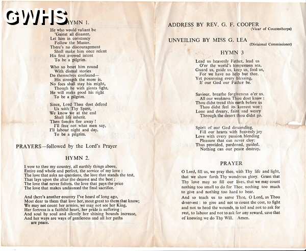 30-638 Rememberance and Thanks giving Service sheet for Dr Wynn Barnley and her sister May part 2
