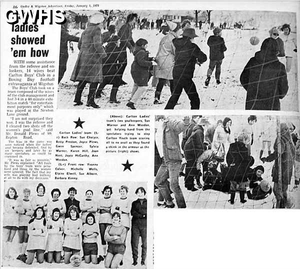 31-144 Wives verses Carton Football Club Wigston Magna in 1971