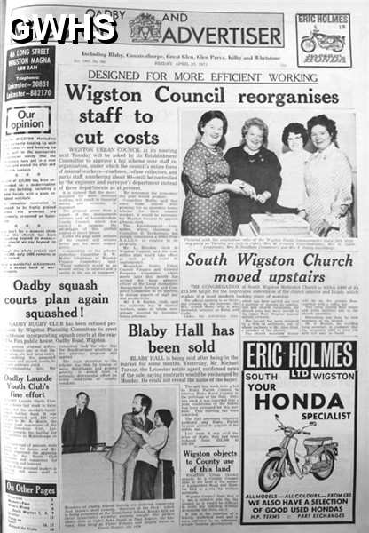 31-289 Wigston Council reorganises April 1971