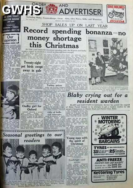 32-371 No Money Shortage Oadby & Wigston Advertiser, December 24th 1971