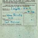 31-082 Elizabeth Bolton  Blue identity card from 1944 signed by Wynne Barnley 1