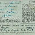31-083 Elizabeth Bolton  Blue identity card from 1944 signed by Wynne Barnley