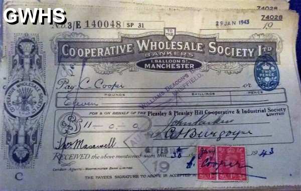 34-250 Co-operative Divi cheque 1943