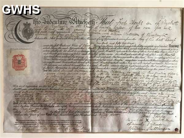 34-485 Indenture document of Fred Thorpe 1883
