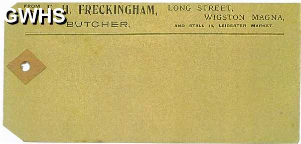 34-659 F H Freckingham Butchers Label Long Street Wigston Magna