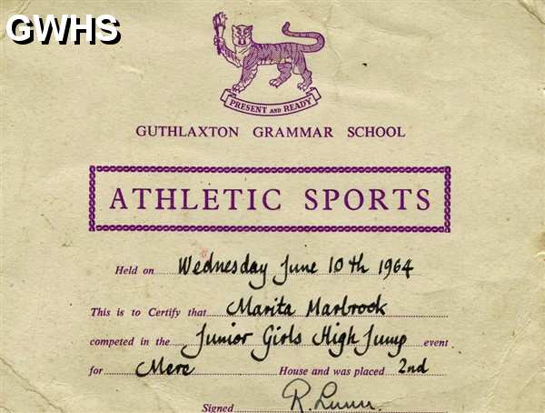 34-780 Guthlaxton Grammar School certificate 1964
