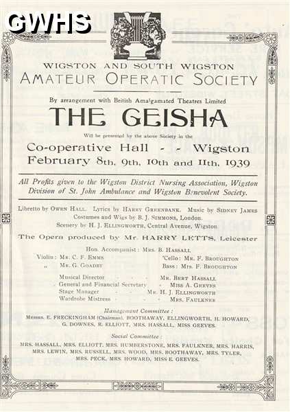 35-948 The Geisha 1939 Co-operative Hall Wigston Magna