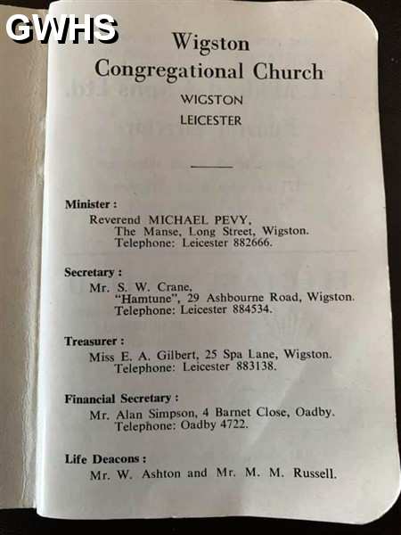 39-398 Congregational Diary 1968 Wigston Magna