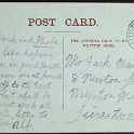 34-396 reverse of postcard from Catterick Camp 1916, addressed to a family living at 8 Newton Lane