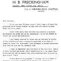 34-665 H B Freckingham Grocer - letter to his customers