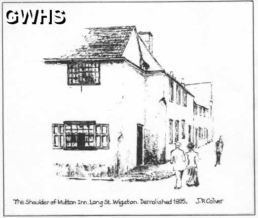 15-141 The Shoulder of Mutton Inn Long Street Wigston Magna - Demolished 1895 - J R Colver