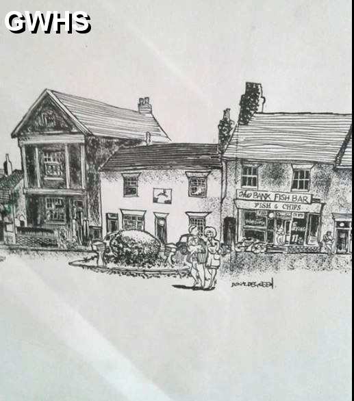 31-321 Drawing of the Bank Fish & chip shop Wigston Magna