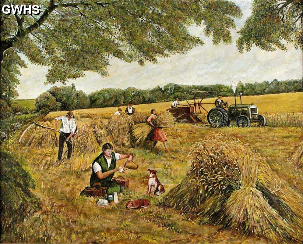 33-466 Hay making in Wigston painted by R Wignall 1983