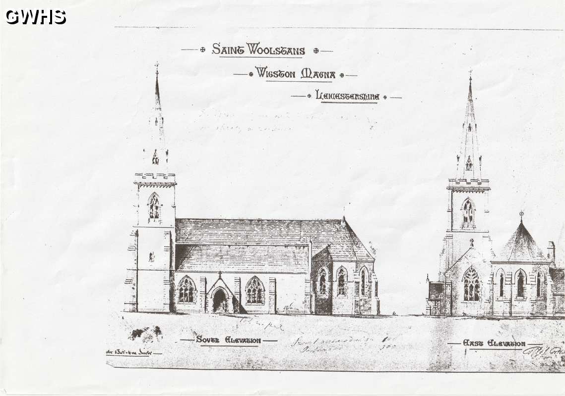 35-493 Plan of St Woolstans Church Wigston Magna