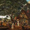 26-092 Village Feast - painting of old Wigston Magna