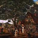 26-095 Village Feast - painting of old Wigston Magna