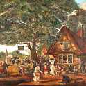 33-464 Village Feast - painting of old Wigston Magna