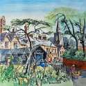 34-799 Painting of Spring Lane Wigston Magna by Donald Green