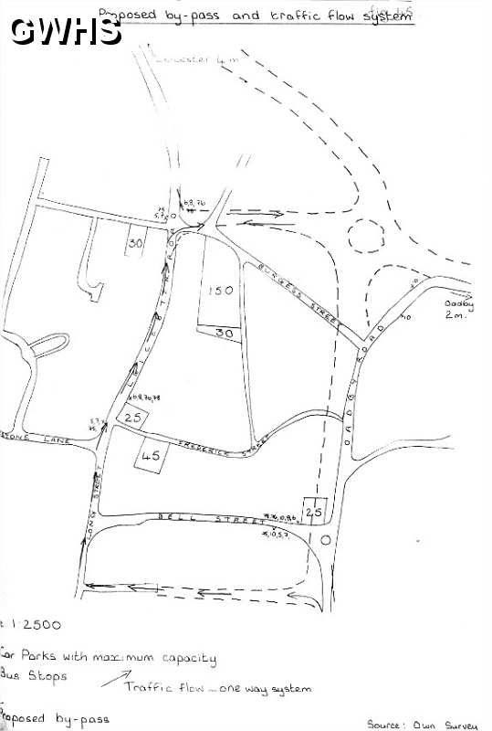 26-360 Proposed by-pass and traffic flow system for Wigston Magna circa 1960