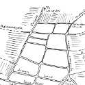 23-662a Map showing the medieval streets of the the village of Wigston Magna