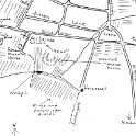 23-662b Map showing the medieval streets of the the village of Wigston Magna